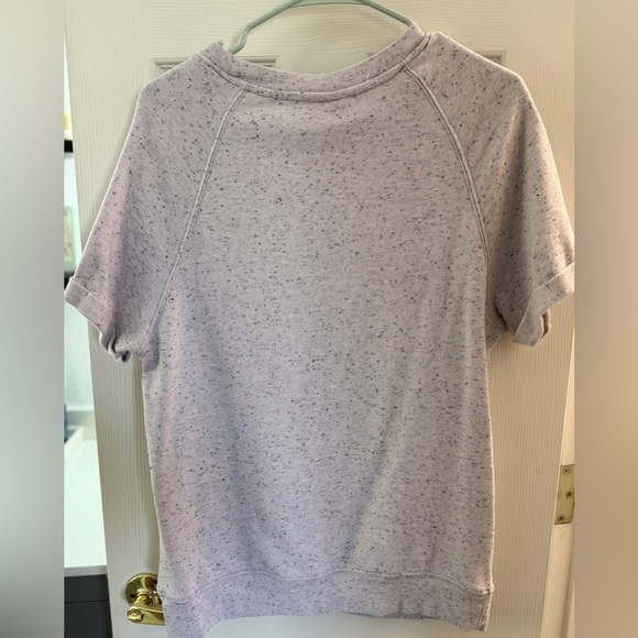 Mono B Speckled Short Sleeve Sweatshirt Pullover Kangaroo Pocket Top Size M NWOT - Picture 6 of 7
